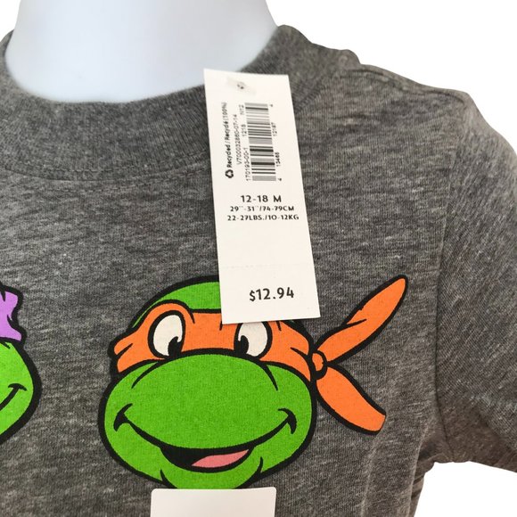 💲Teenage Mutant Ninja Turtles Infant Boys T Shirt | Ninja Faces - Picture 3 of 3